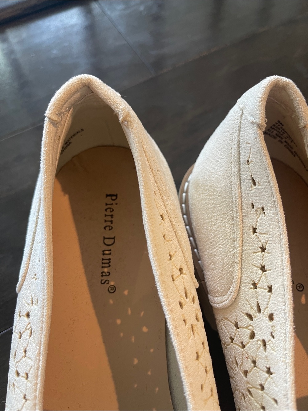 Pierre Dumas Cream Perforated Slip-On Loafers - Picture 2 of 8